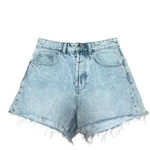 Zara Denim Shorts Women's Size 6 Highrise Light Wash Button Fly